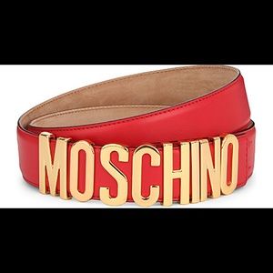 Moschino logo leather belt